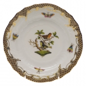 Herend Rothschild Bird Brown Border Bread & Butter Plate - Mo 03