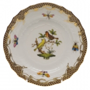 Herend Rothschild Bird Brown Border Bread & Butter Plate - Mo 06