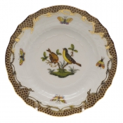 Herend Rothschild Bird Brown Border Bread & Butter Plate - Mo 07