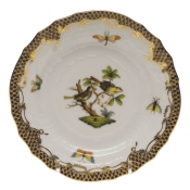 Herend Rothschild Bird Brown Border Bread & Butter Plate - Mo 11