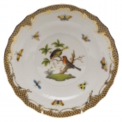Herend Rothschild Bird Brown Border Salad Plate - Motif 10 7.5"D