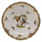 Herend Rothschild Bird Brown Border Salad Plate - Motif 12 7.5"D