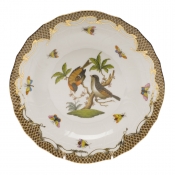 Herend Rothschild Bird Brown Border Dessert Plate - Motif 12 8.25"