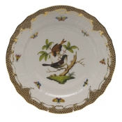 Herend Rothschild Bird Brown Border Service Plate - Motif 04 11"D