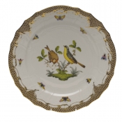 Herend Rothschild Bird Brown Border Service Plate - Motif 07 11"D