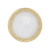 Vietri Rufolo Glass Gold Brushstoke Dinner Plate - 11"