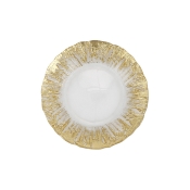 Vietri Rufolo Glass Gold Brushstroke Salad Plate - 8.5"