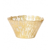 Vietri Rufolo Glass Gold Small Deep Bowl - 6.5"
