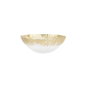 Vietri Rufolo Glass Gold Brushstroke Small Bowl - 6.5"