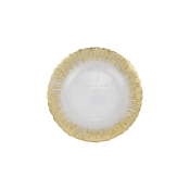 Vietri Rufolo Glass Gold Brushstroke Canape Plate - 6"