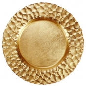 Vietri Rufolo Glass Gold Honeycomb Service Plate/Charger - 13"