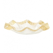 Vietri Rufolo Glass Gold Platter - 13"