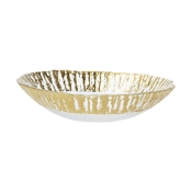 Vietri Rufolo Glass Gold Medium Oval Serving Bowl - 11"