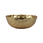 Vietri Rufolo Glass Gold Honeycomb Large Bowl - 10"