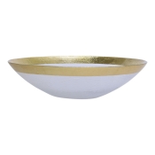 Vietri Rufolo Glass Gold Organic Large Bowl - 12"