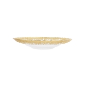 Vietri Rufolo Glass Gold Brushstroke Medium Shallow Bowl - 12.75"