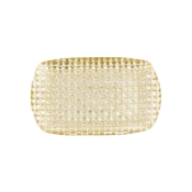 Vietri Rufolo Glass Gold Basketweave Rectangular Tray - 12"