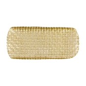 Vietri Rufolo Glass Gold Basketweave Large Rectangular Tray - 15.5"