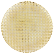 Vietri Rufolo Glass Gold Basketweave Large Round Platter - 19.5
