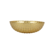 Vietri Rufolo Glass Gold Basketweave Small Serving Bowl - 8.5"
