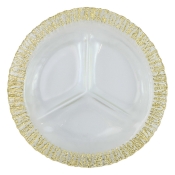 Vietri Rufolo Glass Gold Three-Part Server - 13.75"
