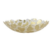 Vietri Rufolo Glass Gold Giraffe Medium Shallow Bowl - 13"