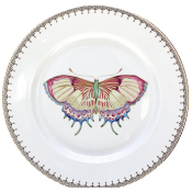 Mottahedeh Cornflower Blue Lace Dessert Plate w/ Butterfly - 8.5"