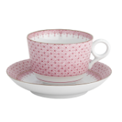 Mottahedeh Pink Lace Tea Cup & Saucer