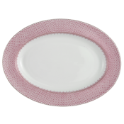 Mottahedeh Pink Lace Oval Platter - 14"