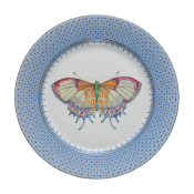 Mottahedeh Cornflower Blue Lace Butterfly Dessert Plate (A) - 8.5"