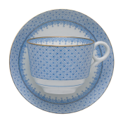 Mottahedeh Cornflower Blue Lace Tea Cup & Saucer