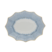 Mottahedeh Cornflower Blue Lace Medium Fluted Tray - 8.25"