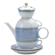 Mottahedeh Cornflower Blue Lace Cornflower Lace Tea for Two