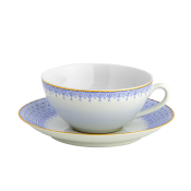 Mottahedeh Cornflower Lace Coup Shape Cup & Saucer