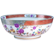 Mottahedeh Famille Rose Round Punch Bowl