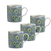 Mottahedeh Peacock Feather Mugs / Set 4