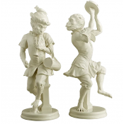 Mottahedeh Dancing White Monkeys Pair