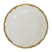 Mottahedeh Chelsea Gold Feather Bread & Butter Plat - 7.25"
