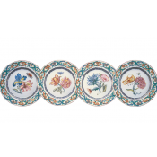 Mottahedeh Merian Dessert Plate Assorted - Set 4