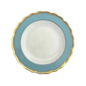 Mottahedeh Chelsea Feather Turquoise Bread Plate - 7.25"