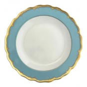Mottahedeh Chelsea Feather Turquoise Soup Plate
