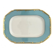 Mottahedeh Chelsea Feather Turquoise Cookie Plate