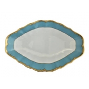 Mottahedeh Chelsea Feather Turquoise Oval Dish