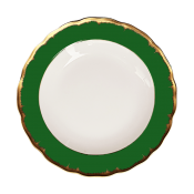 Mottahedeh Chelsea Feather Ivy Green  Dinner Plate - 10"