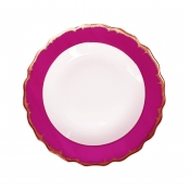 Mottahedeh Chelsea Feather Raspberry Dessert Plate - 8.5"