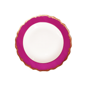 Mottahedeh Chelsea Feather Raspberry Bread + Butter Plate - 7.25"