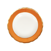 Mottahedeh Chelsea Feather Amber Dessert Plate - 8.5"