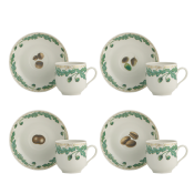 Mottahedeh Nut Leaf Cup and Saucer /Set of 4