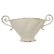 Arte Italica Scavo Twist Bowl with Handles -Cream
