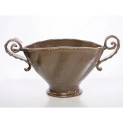 Arte Italica Scavo Twist Bowl with Handles - Taupe